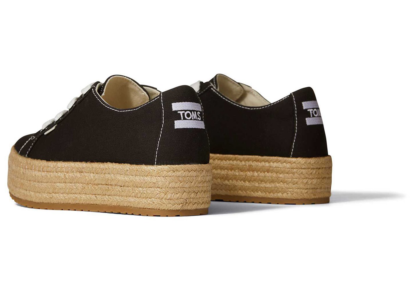 Toms Cassiah Laceup Espadrille Black - Womens - 72801-OSGU